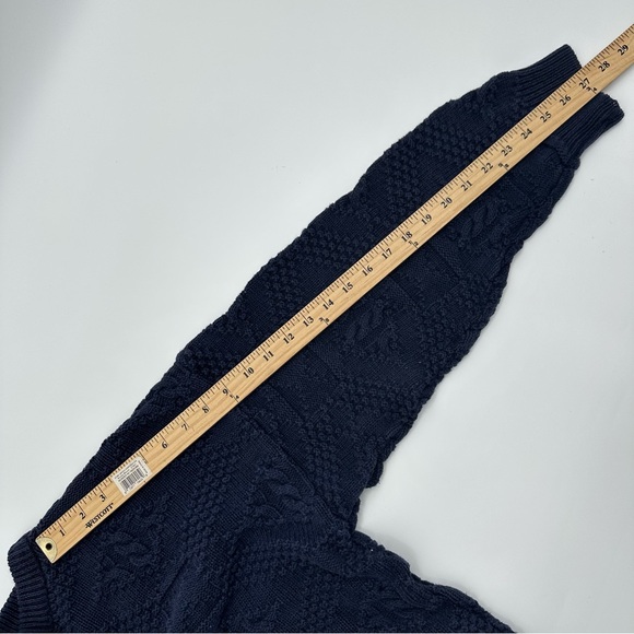 Vintage American Eagle Sweater Mens Large Blue Cable Knit Fisherman Pullover Y2K - Picture 5 of 7